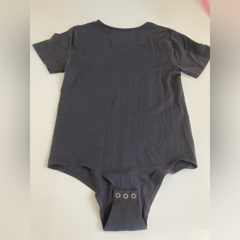 Wolford Black Short-Sleeve Scoop Neck Bodysuit
